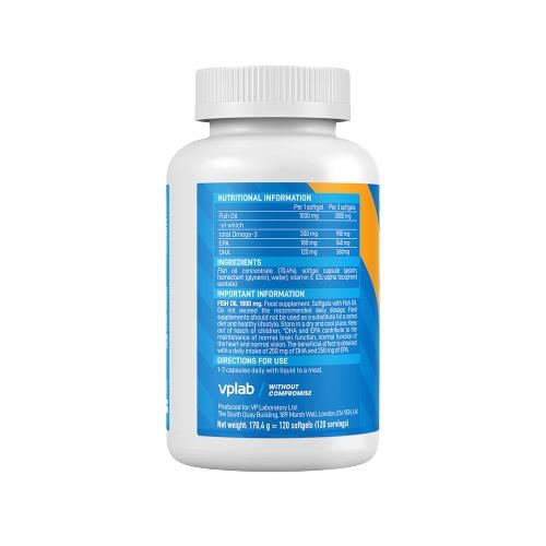 Рыбий жир VPlab Fish Oil капсулы по 1000 мг №120