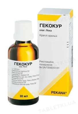 Гекокур спаг пєка краплі ор. по 30 мл у флак.