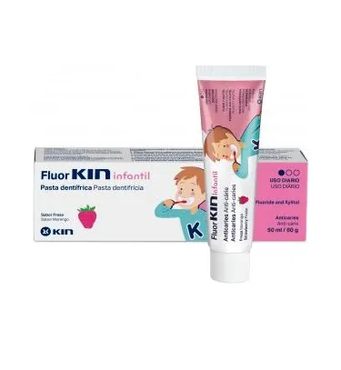 Зубна паста Kin Infantil Fluor дитяча проти карієсу, полуниця, 50 мл