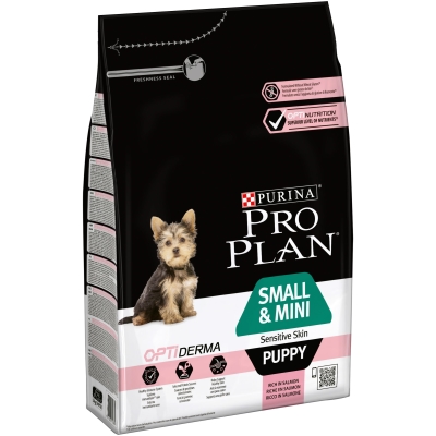 Корм сухой Purina Pro Plan Small & Mini Puppy Sensitive Skin с лососем, 3 кг