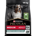 Корм сухой Purina Pro Plan Dog Medium Adult 1+ Sensitive Digestion для взрослых собак средних пород с чувствительным пищеварением, с ягненком, 14 кг
