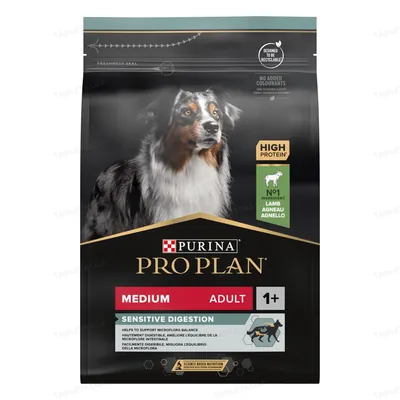 Корм сухий Purina Pro Dog Medium Adult 1+ Sensitive Digestion для дорослих собак середніх порід з чутливим травленням, з ягням, 3 кг