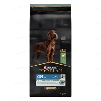Корм сухий Purina Pro Plan Large Athletic Adult 2+ Sensitive Digestion для собак великих порід з чутливим травленням, з ягням, 14 кг
