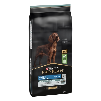 Корм сухой Purina Pro Plan Large Athletic Adult 2+ Sensitive Digestion для собак больших пород с чувствительным пищеварением, с ягненком, 14 кг