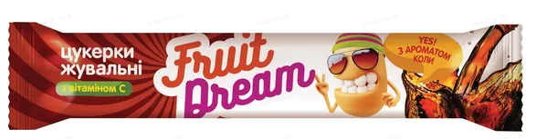 Цукерки жувальні Fruit Dream з вітаміном С та ароматом коли, 15 г