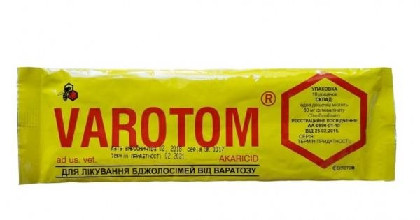 Варотом Evrotom для лечения пчелосемей от варроатоза, 10 полосок в упаковке