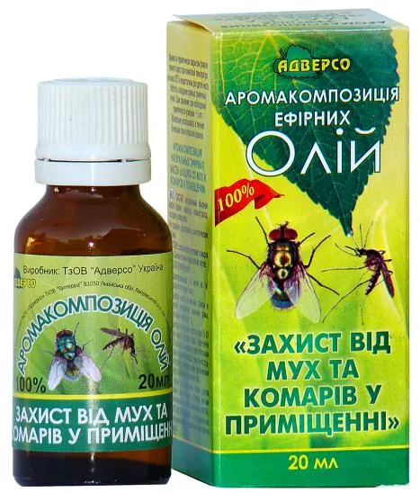 Аромакомпозиція ефірних олій Адверсо Захист від мух та комарів у приміщенні, 20 мл