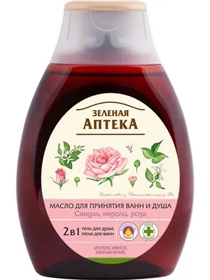 Олія для ванни і душу Зелена Аптека Сандал, неролі, троянда, 250 мл