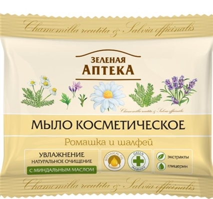 Мыло косметическое Зеленая Аптека Ромашка и шалфей, 75 г
