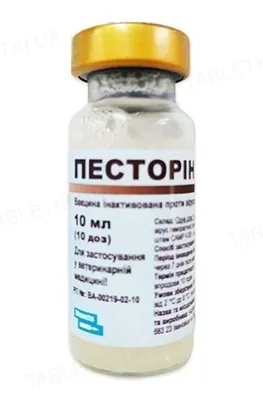 Вакцина Песторін проти вірусної геморагічної хвороби кроликів по 10 доз у флак.