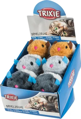 Іграшка для котів Trixie 4089 Миша хутряна вібруюча 7-10 см 1 штука