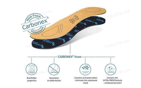 Устілки ортопедичні KAPS Relax Carbonex Limited, розмір 39