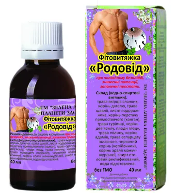 Родовід фітовитяжка краплі по 40 мл у флак.
