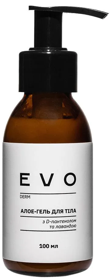 Алое-гель для тіла EVO derm з д-пантенолом та лавандою, 100 мл