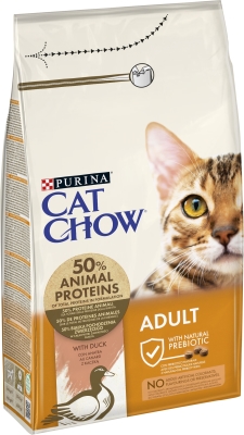 Корм сухой Purina Cat Chow Adult с уткой, 1,5 кг