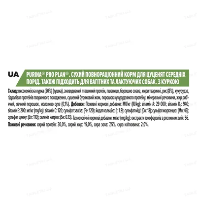 Корм сухий Purina Pro Plan Dog Medium Puppy з високим вмістом курки, 12 кг