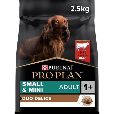 Корм сухой Purina Pro Plan Duo Delice для взрослых собак мелких и карликовых пород с говядиной, 2,5 кг