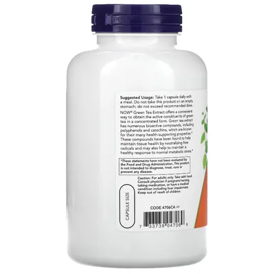 Зеленого чаю екстракт NOW Green Tea Extract  400 мг вег. капсули №250