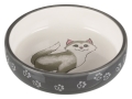 Миска для котов коротконосых пород Trixie 24784 керамическая серая 0,3 л/15 см