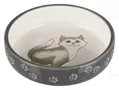 Миска для котів коротконосих порід Trixie 24784 сіра керамічна 0,3 л/15 см