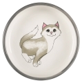 Миска для котов коротконосых пород Trixie 24784 керамическая серая 0,3 л/15 см