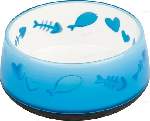 Миска для кішок Trixie 24420 Lovely Cat пластик на гумі, 0,3 л/12 см