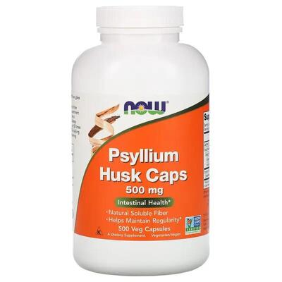 Псиллиум (шелуха семян подорожника) NOW Psyllium Husk Caps 500 мг, 500 капсул