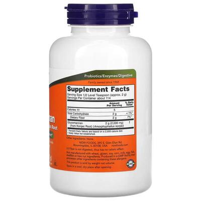 Дієтична добавка NOW Glucomannan для контролю ваги чистий порошок, 227 г