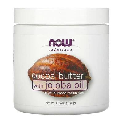Масло какао з олією жожоба NOW Cocoa Butter, Jojoba Oil, 192 мл