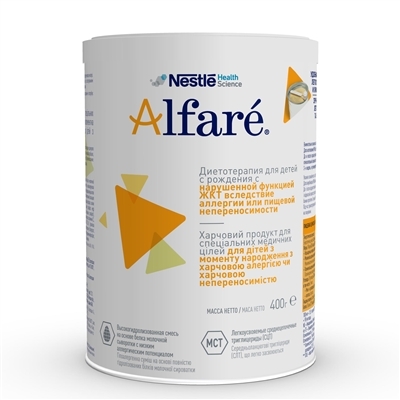 Пищевой продукт специального потребления Nestle Alfare DS080-10, сухая полуэлементная гипоаллергенная смесь, 400 г