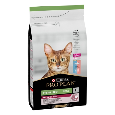Корм сухой для стерилизованных кошек и котов Purina Pro Plan Sterilised 1+ с треской и форелью, 1,5 кг