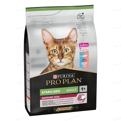 Корм сухий для стерилізованих кішок і котів Purina Pro Plan Sterilised Adult 1+ з тріскою та фореллю, 3 кг