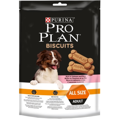 Лакомство для взрослых собак Purina Pro Plan Biscuits печенье с лососем и рисом, 400 г