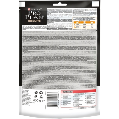 Лакомство для взрослых собак Purina Pro Plan Biscuits печенье с лососем и рисом, 400 г