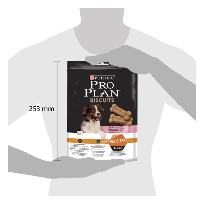 Лакомство для взрослых собак Purina Pro Plan Biscuits печенье с лососем и рисом, 400 г