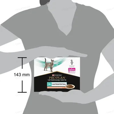 Корм вологий Purina Pro Plan Veterinary Diets EN Gastrointestinal для котів при лікуванні кишкових розладів, шматочки в підливі з лососем, 10 х 85 г