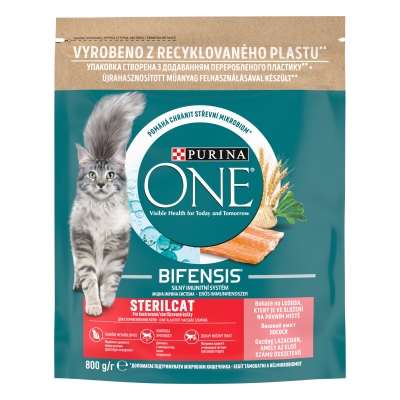Корм сухой для кастрированных котов/стерилизованных кошек Purina One Sterilcat с лососем, 800 г