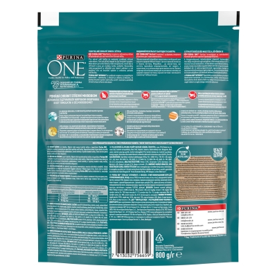 Корм сухой для кастрированных котов/стерилизованных кошек Purina One Sterilcat с лососем, 800 г