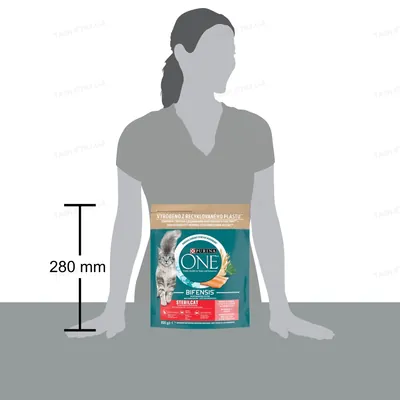 Корм сухий для кастрованих котів/стерилізованих кішок Purina One Sterilcat з лососем, 800 г