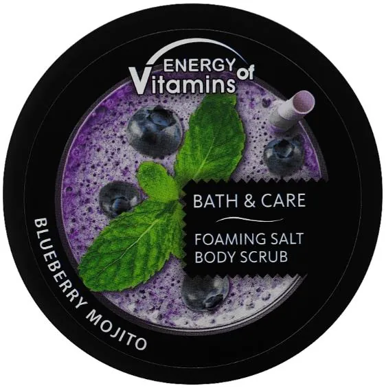 Скраб сольовий пінний Energy of Vitamins Чорничний мохіто для тіла освіжаючий, 250 мл