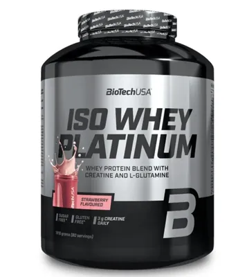 Протеїн сироватковий змішаний Biotech Iso Whey Platinum полуниця, 1,816 кг
