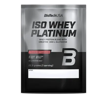 Протеїн сироватковий змішаний Biotech Iso Whey Platinum полуниця, 22,5 г