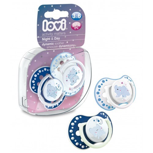 Пустышка силиконовая Lovi Night & Day динамическая, 22/810boy, 3-6 месяцев, 2 шт