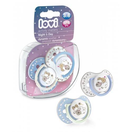 Пустышка силиконовая Lovi Night & Day динамическая, 22/810boy, 3-6 месяцев, 2 шт