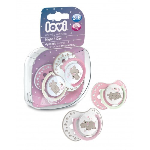 Пустышка силиконовая Lovi Night & Day динамическая, 22/810girl, 3-6 месяцев, 2 шт