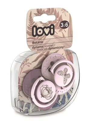 Пустушка силіконова Lovi Botanic динамічна, 22/870girl, 3-6 місяців, 2 шт