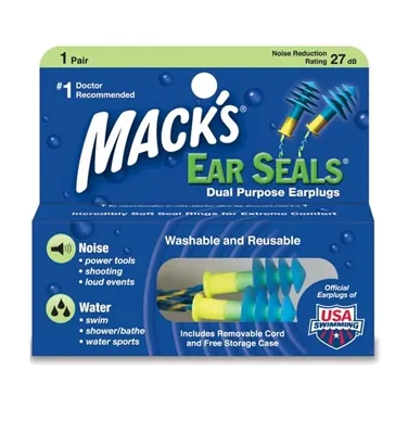Беруші вкладки вушні MACK`S Ear Seals 11 захист від шуму і води, до 27 дБ, зі шнуром, 1 пара
