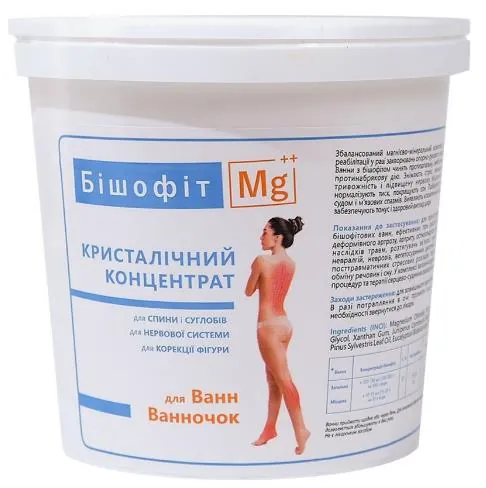 Кристалічний концентрат для ванн Бішофіт Mg++, 1350 г (1000 мл)