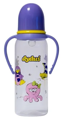 Пляшечка пластикова Dydus Дідус з ручками з силіконовою соскою B221/S, 250 мл