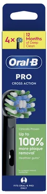 Змінні насадки для електричної зубної щітки Oral-B Pro Cross Action чорні, 4 шт